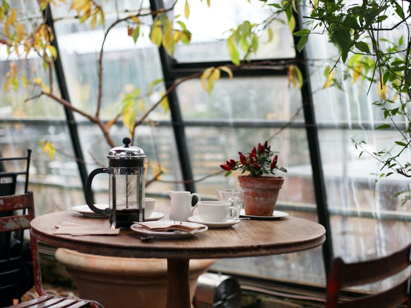 coffee shop rainy day
